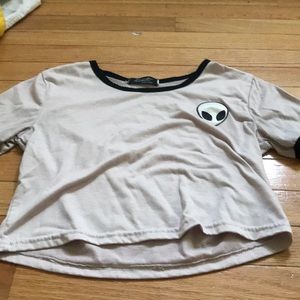 Pink short sleeve alien shirt